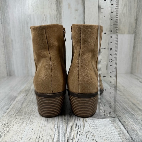 New BP Wallis Western Toe Block Heel Beige Bootie #116 - Picture 5 of 9